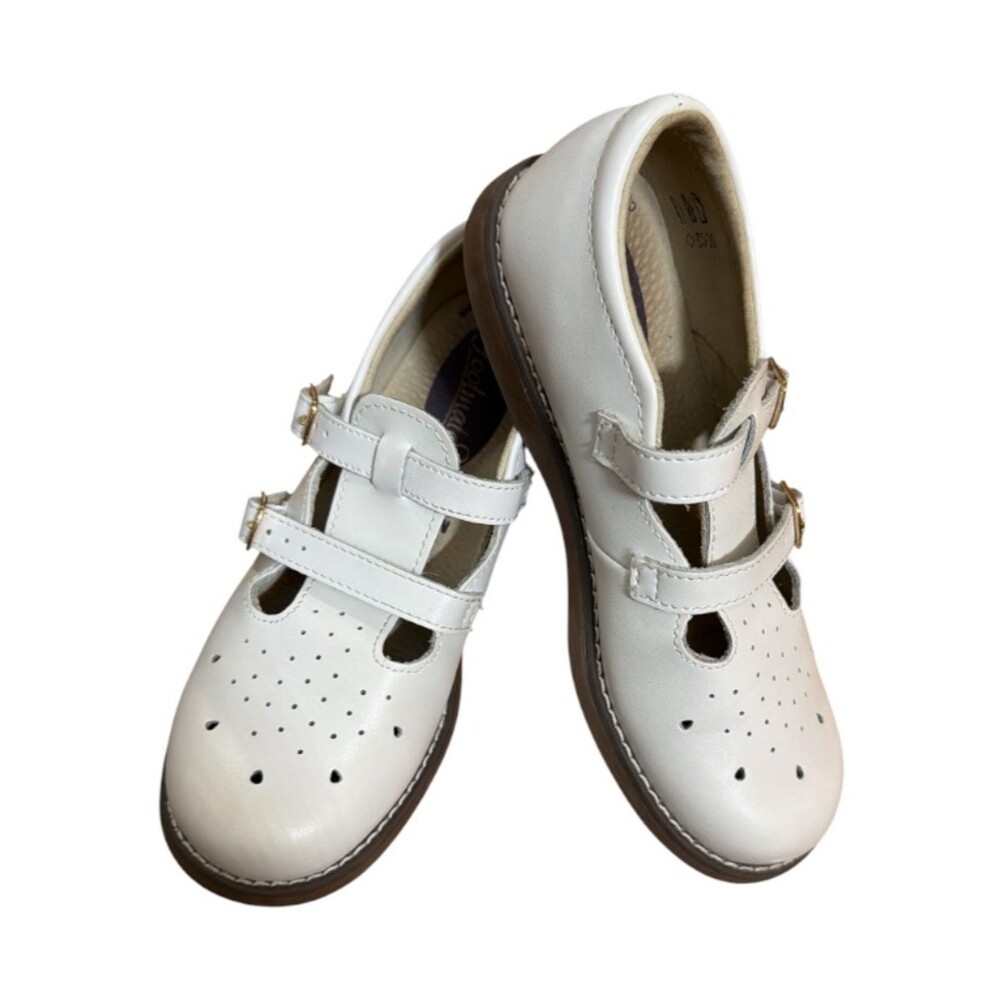 EEUC FootMates Classic White double strap Mary Jane Shoes 13.5 like new